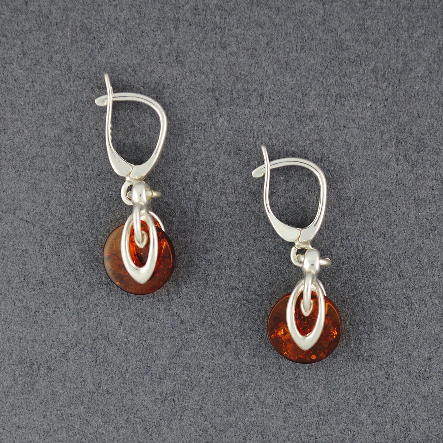 Amber Dangling Disc Earrings