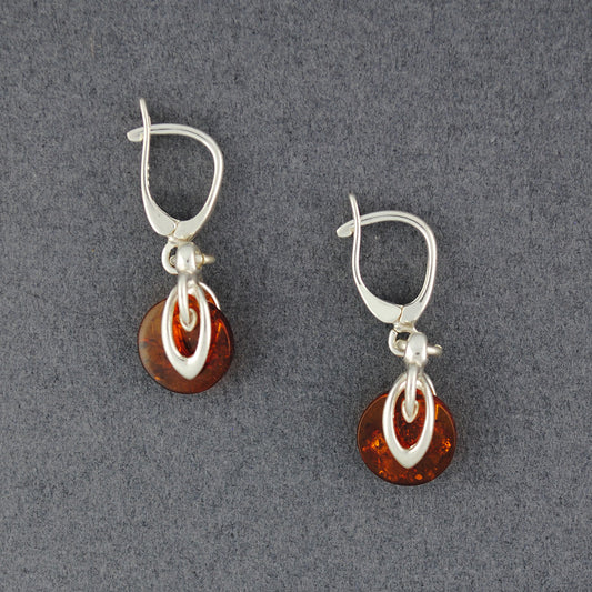 Amber Dangling Disc Earrings