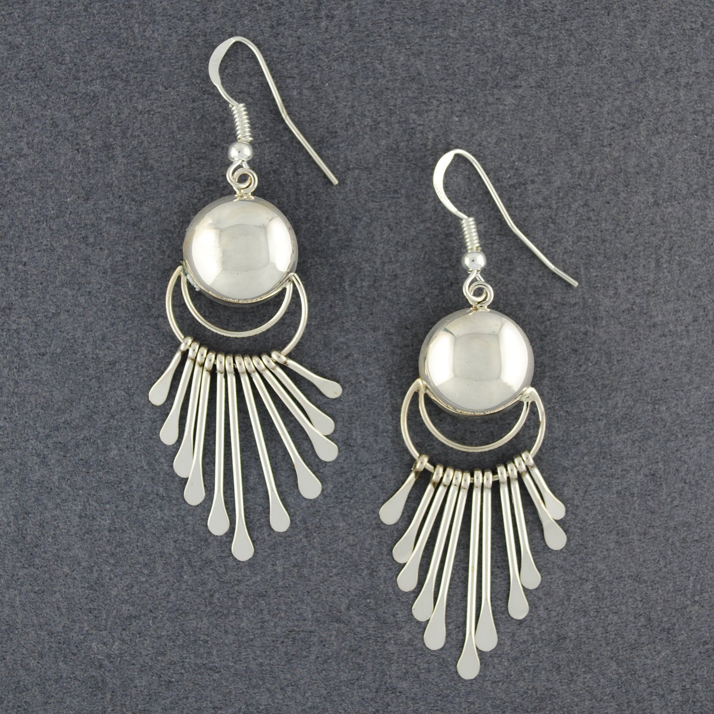 Sterling Silver Fringe Hoop Earrings