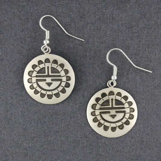 Sterling Silver Kachina Mask Earrings