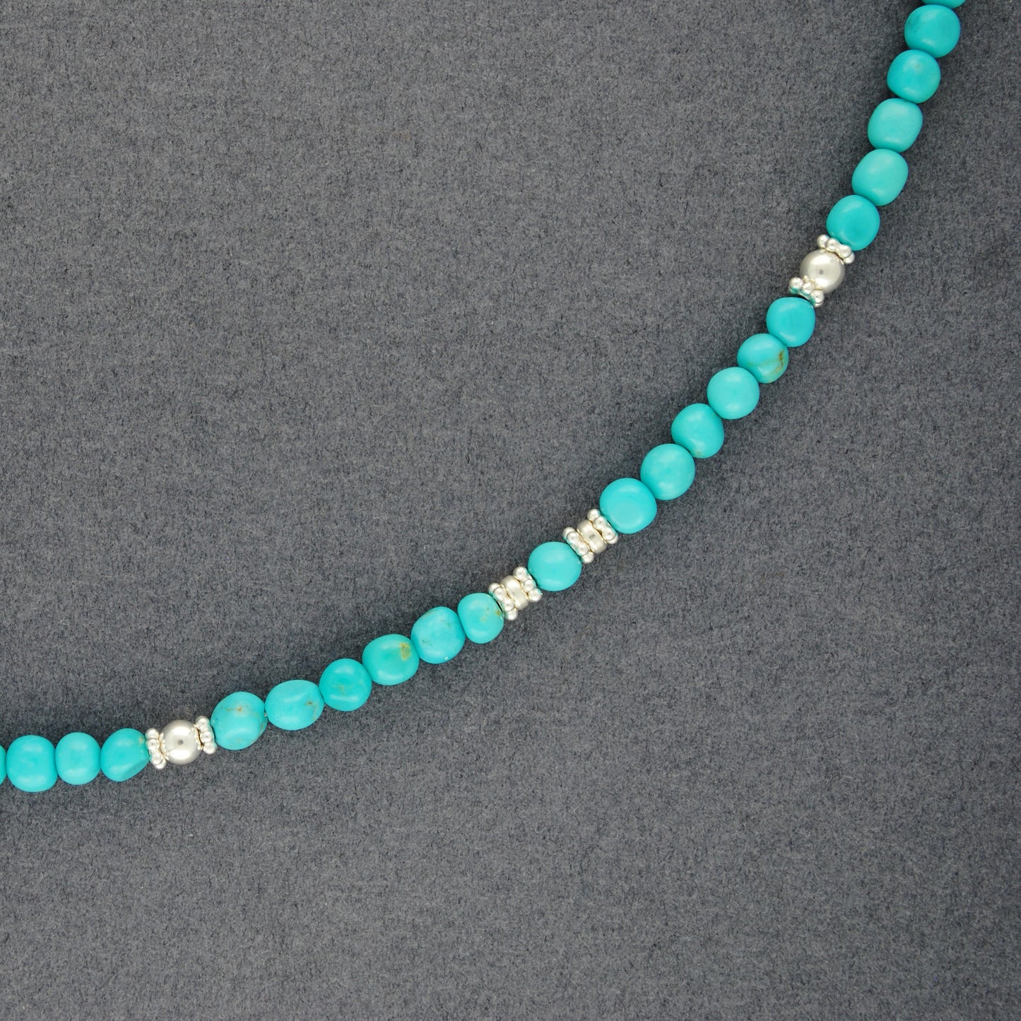 Sterling Silver & Turquoise Bead Necklace