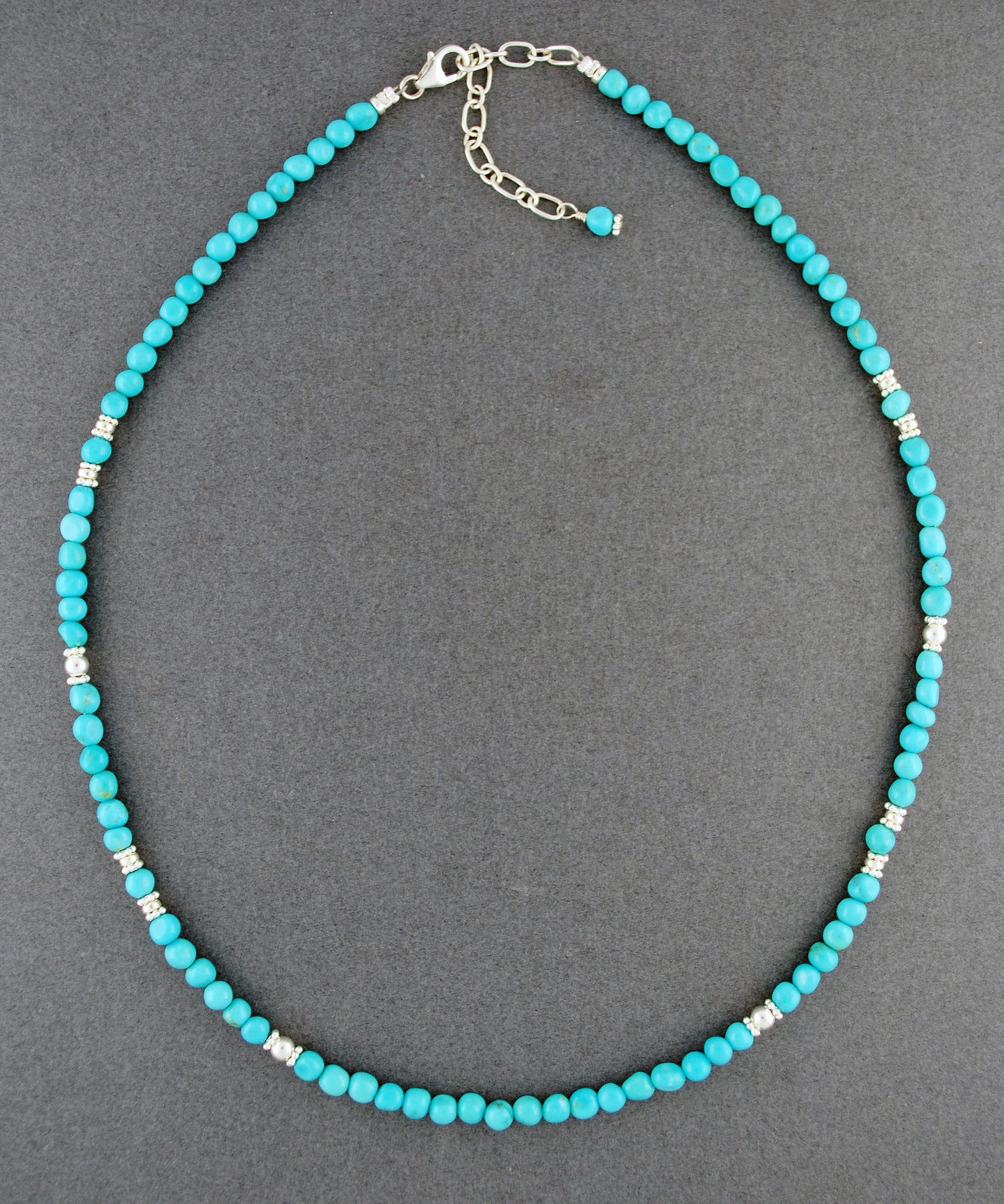 Sterling Silver & Turquoise Bead Necklace