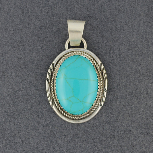 Sterling Silver Turquoise Oval Pendant