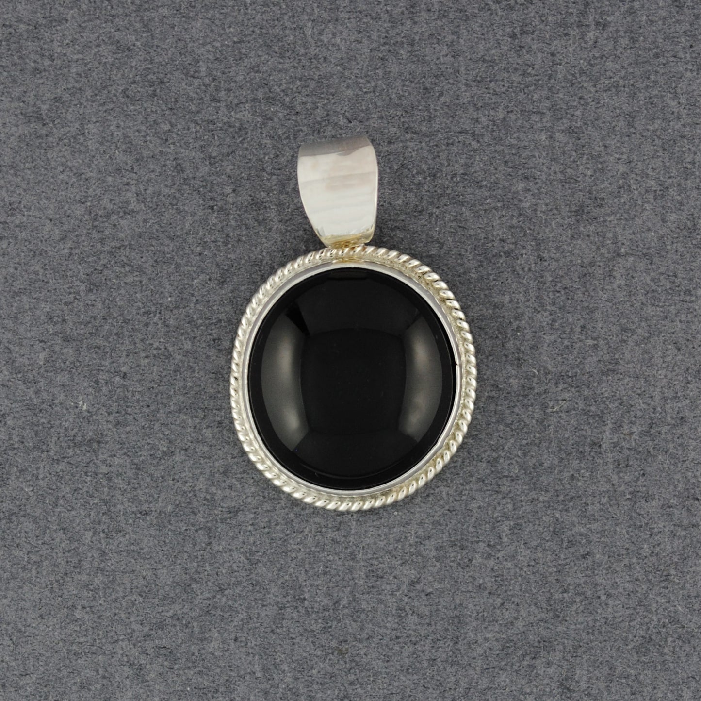 Sterling Silver Onyx Circle Pendant