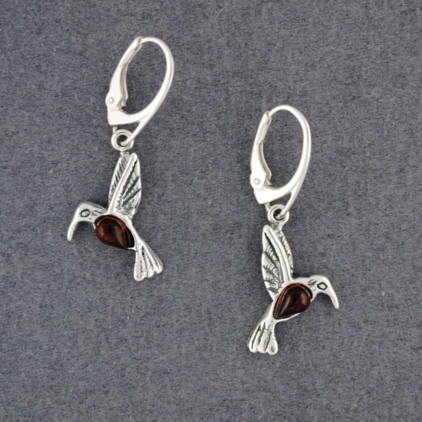 Amber Hummingbird Earrings