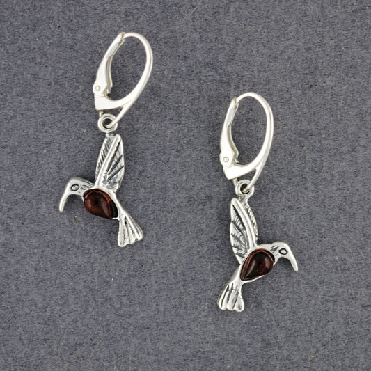 Amber Hummingbird Earrings