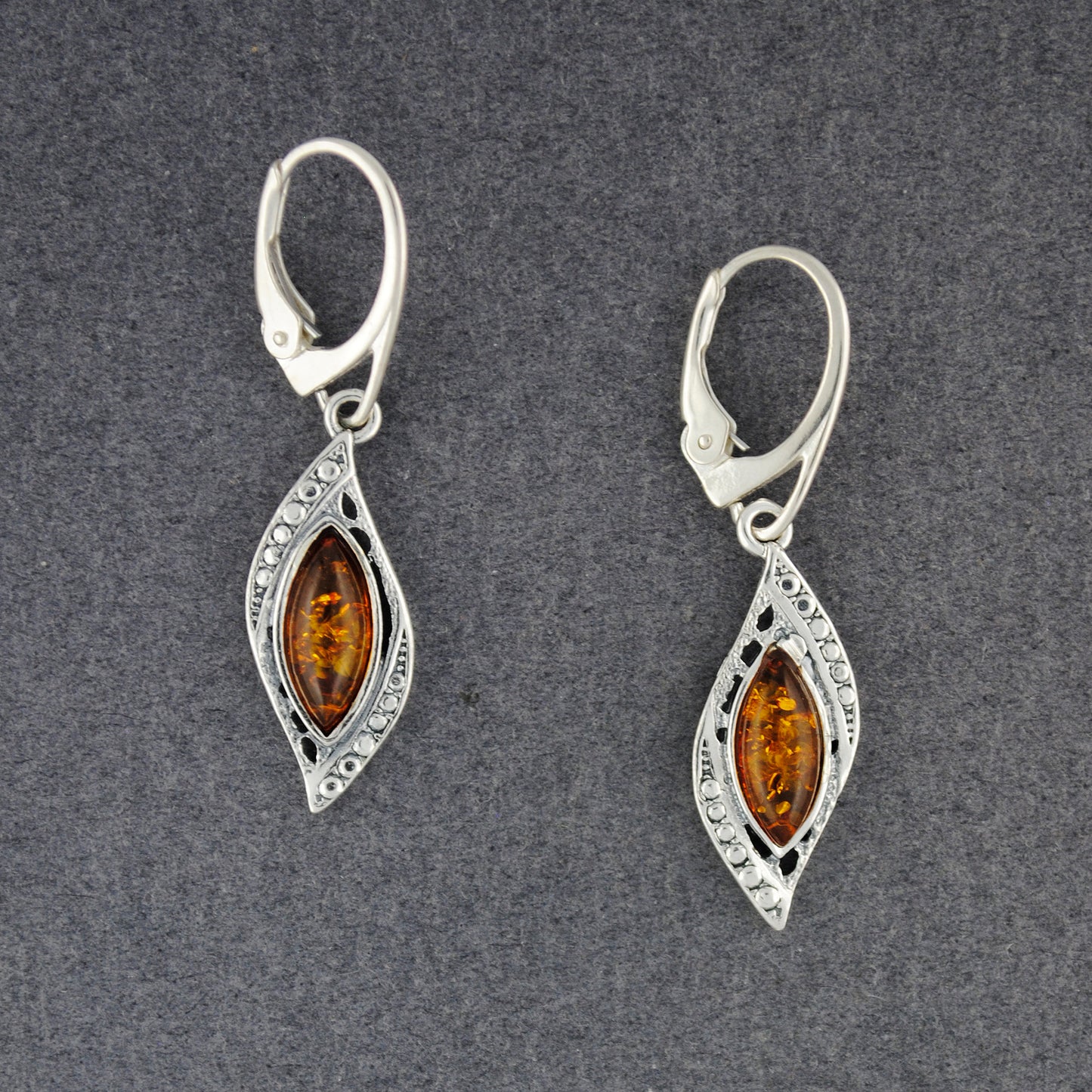 Amber Detailed Marquis Earrings