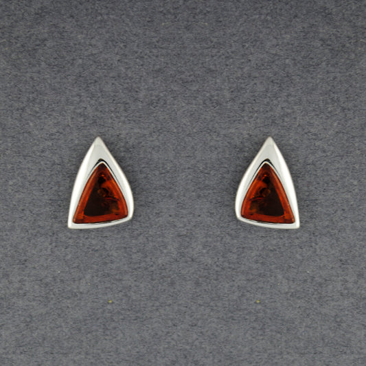 Amber Triangle Post Earrings