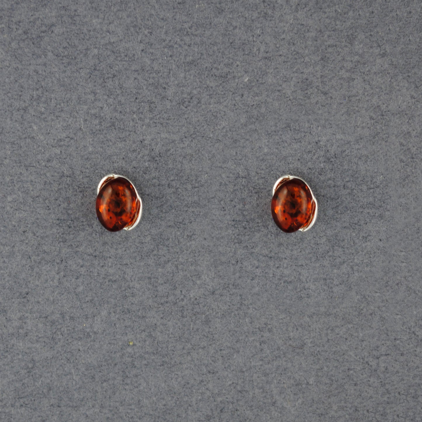 Amber Small Oval Post Earrings