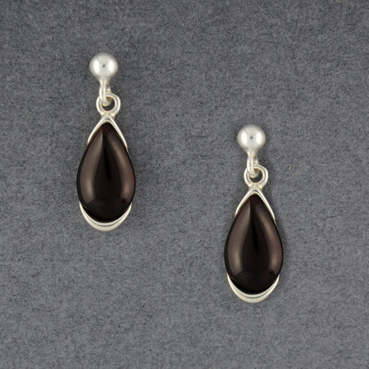 Cherry Amber Teardrop on Post Earrings