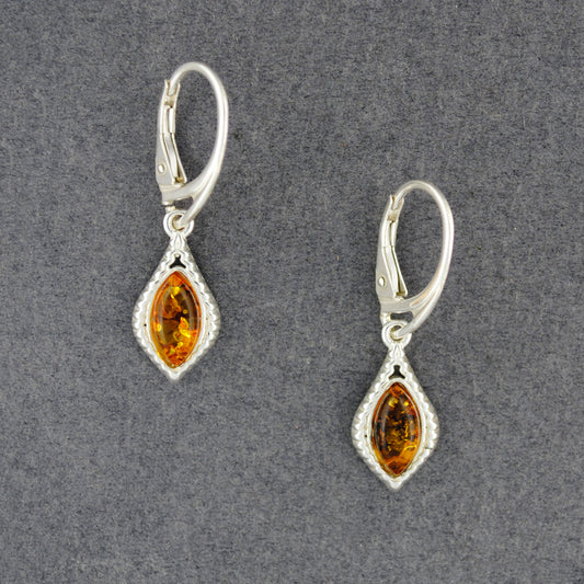 Amber Lined Marquise Earrings