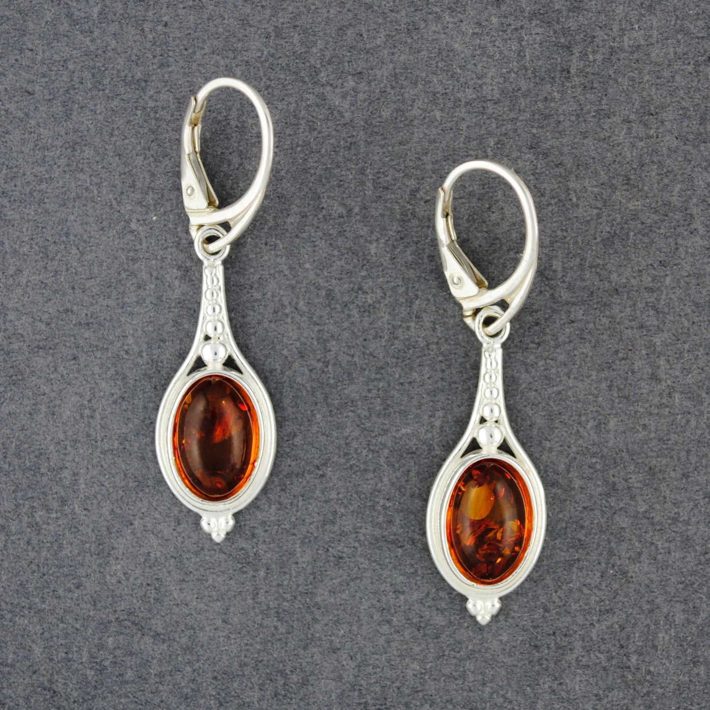 Amber Oval Drop Earrings