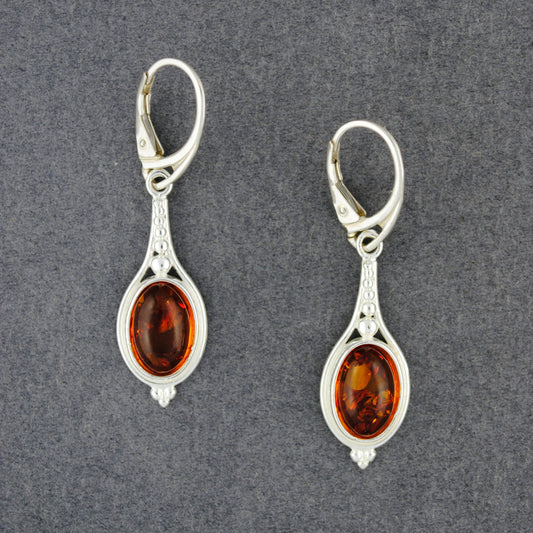 Amber Oval Drop Earrings