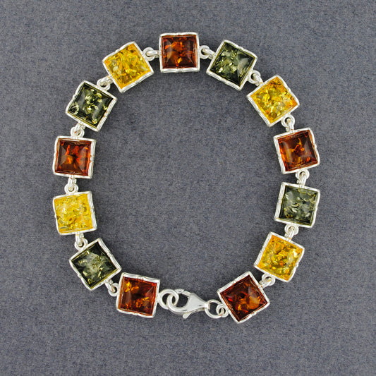 Multi Amber Squares Bracelet