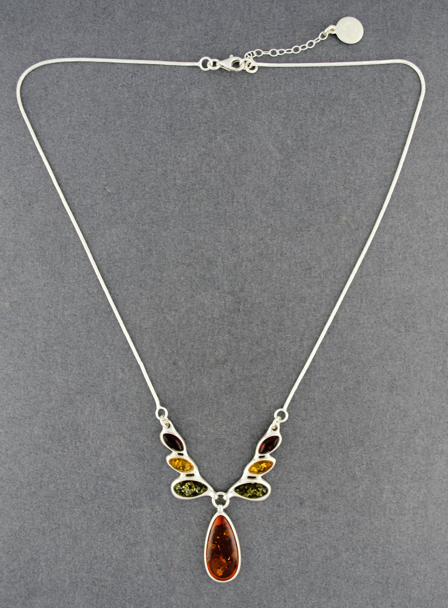 Multi Amber Teardrops Necklace