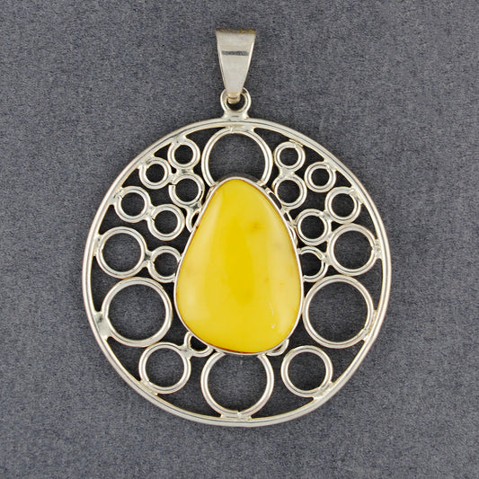 Butterscotch Amber Circles Pendant