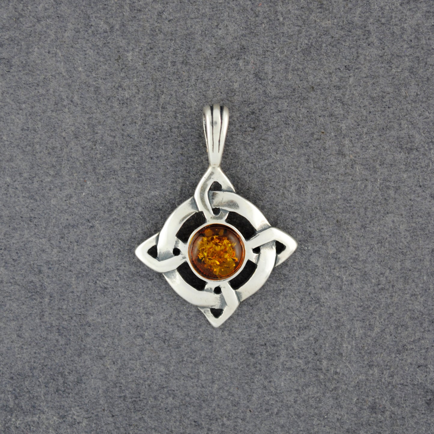 Amber Celtic Knot Pendant
