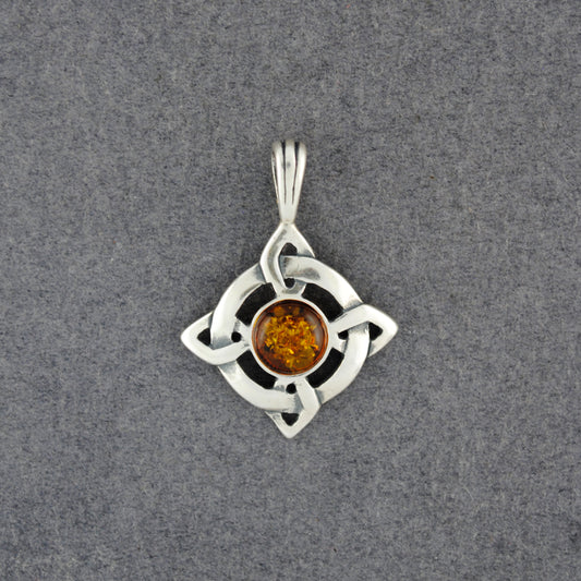Amber Celtic Knot Pendant