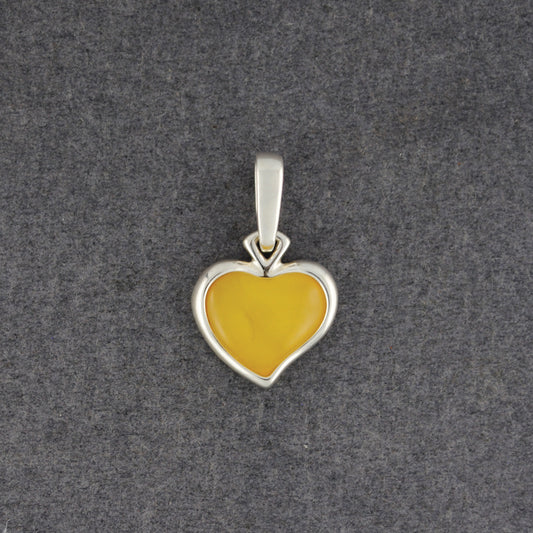 Butterscotch Amber Small Heart Pendant