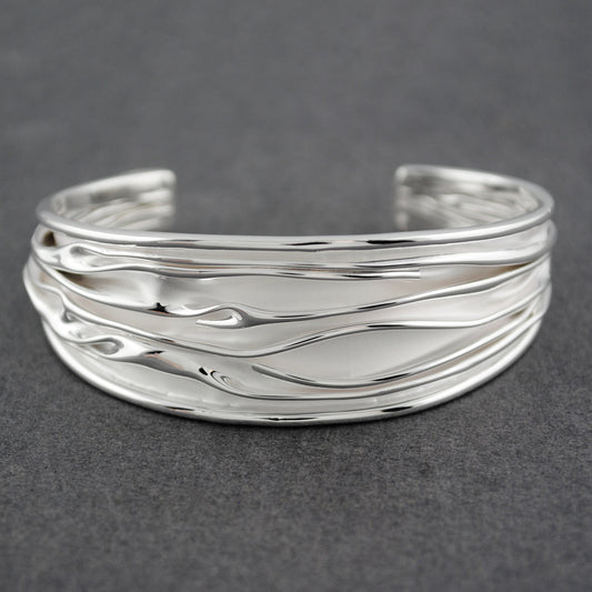Sterling Silver Fluid Wave Bracelet