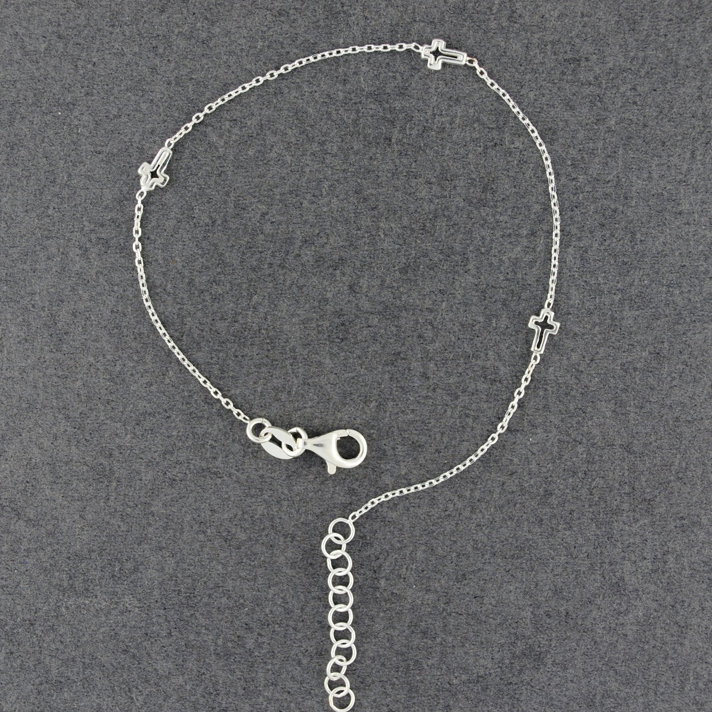 Sterling Silver Mini Crosses Bracelet