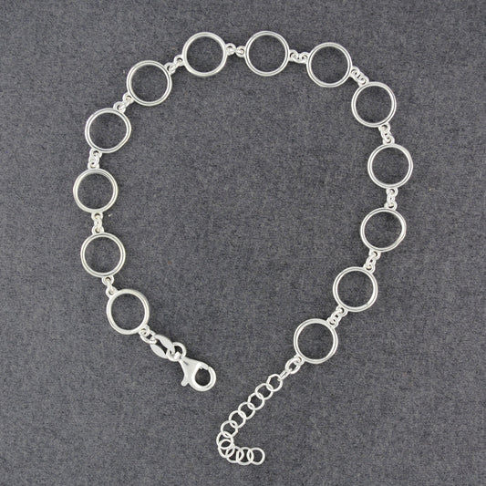 Sterling Silver Delicate Circles Bracelet