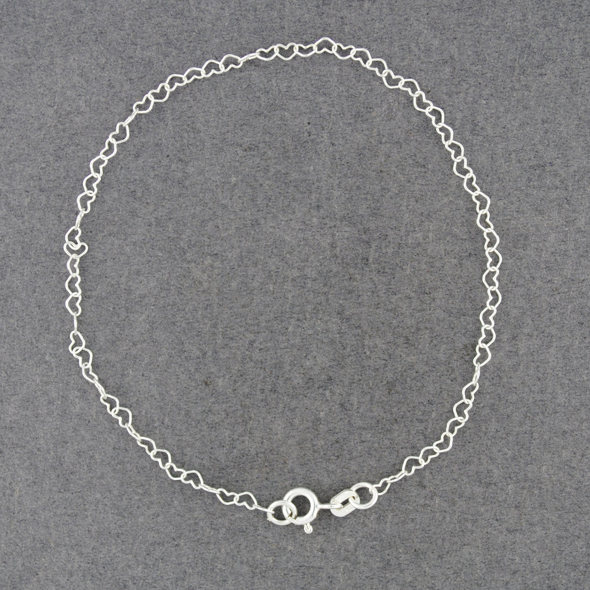 Sterling Silver Delicate Heart Link Bracelet