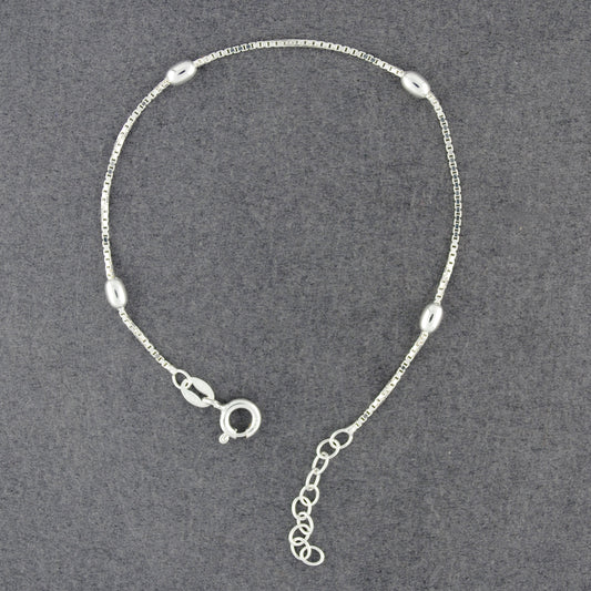 Sterling Silver Oval Bead Bracelet