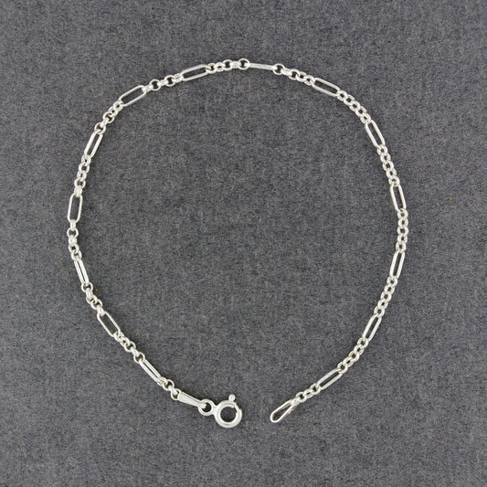 Sterling Silver Short & Long Link Bracelet