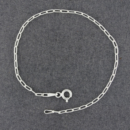 Sterling Silver Twisted Rectangle Link Bracelet