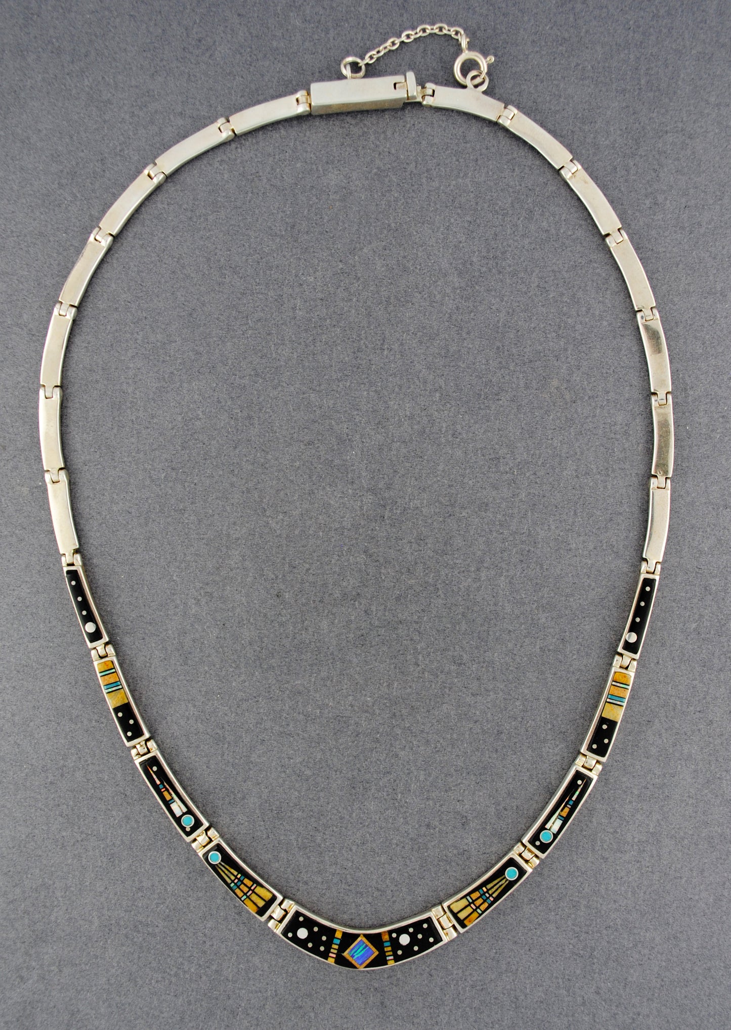 Navajo Onyx Opal & Turquoise Earring and Necklace Set