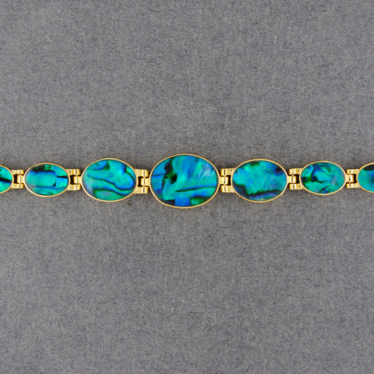 Gold Vermeil Paua Graduated Oval Link Bracelet