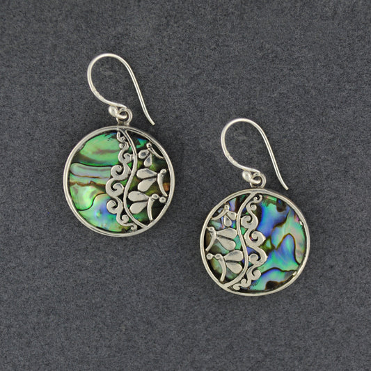 Abalone Dragonflies and Swirls Earrings