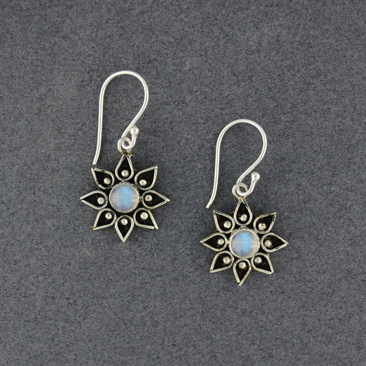 Moonstone Starburst Earrings