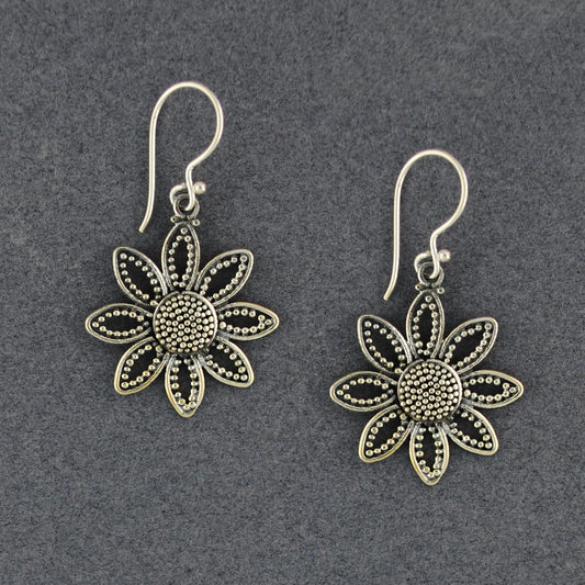 Sterling Silver Dotted Daisy Earrings