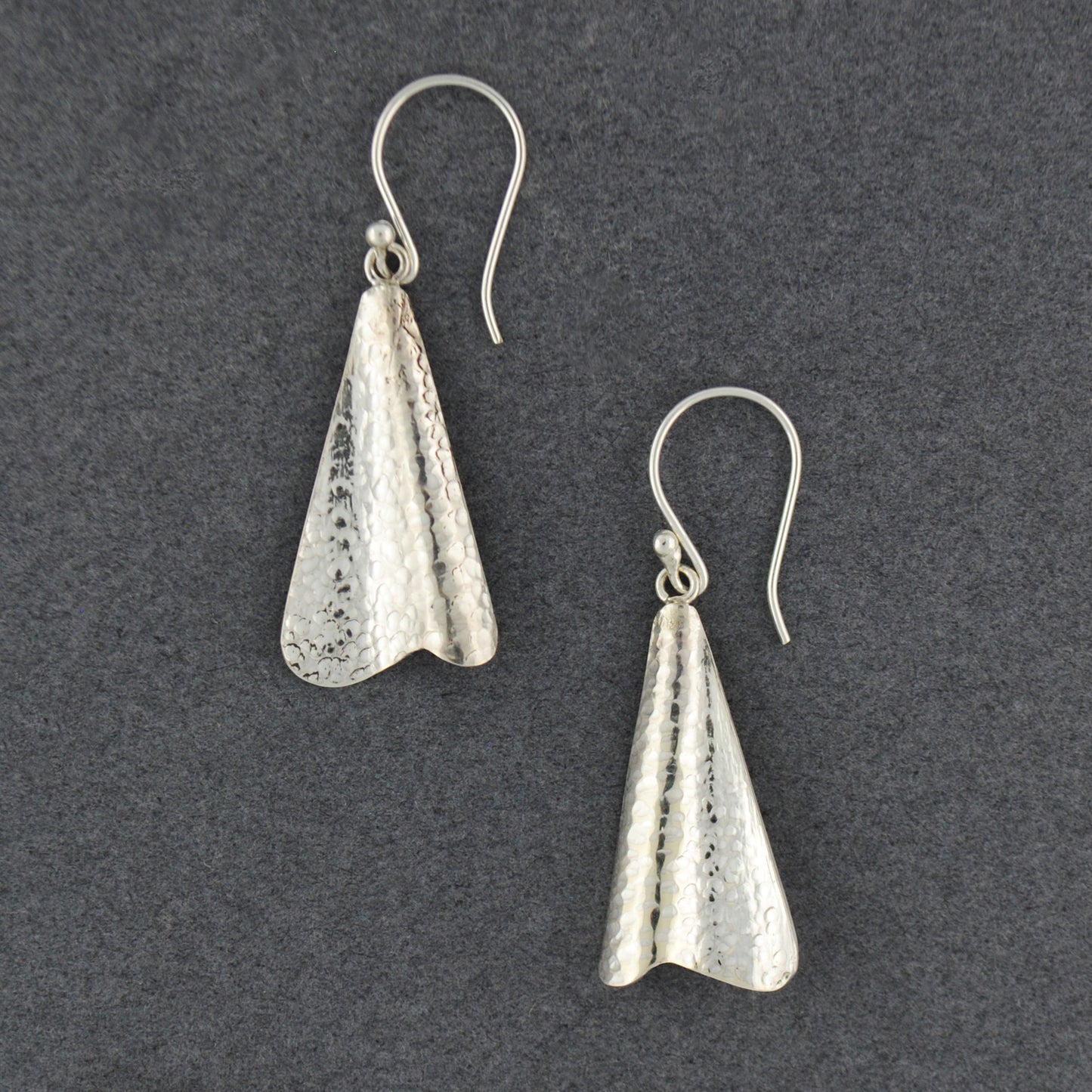 Sterling Silver Hammered Wave Earrings