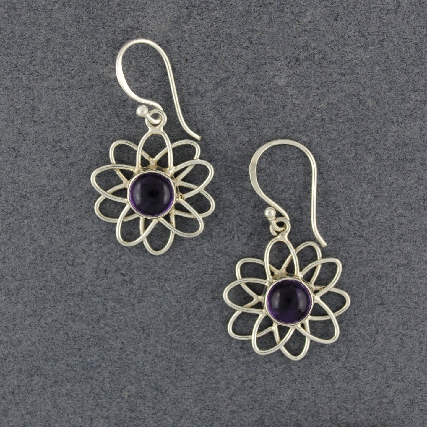 Amethyst Daisy Earrings