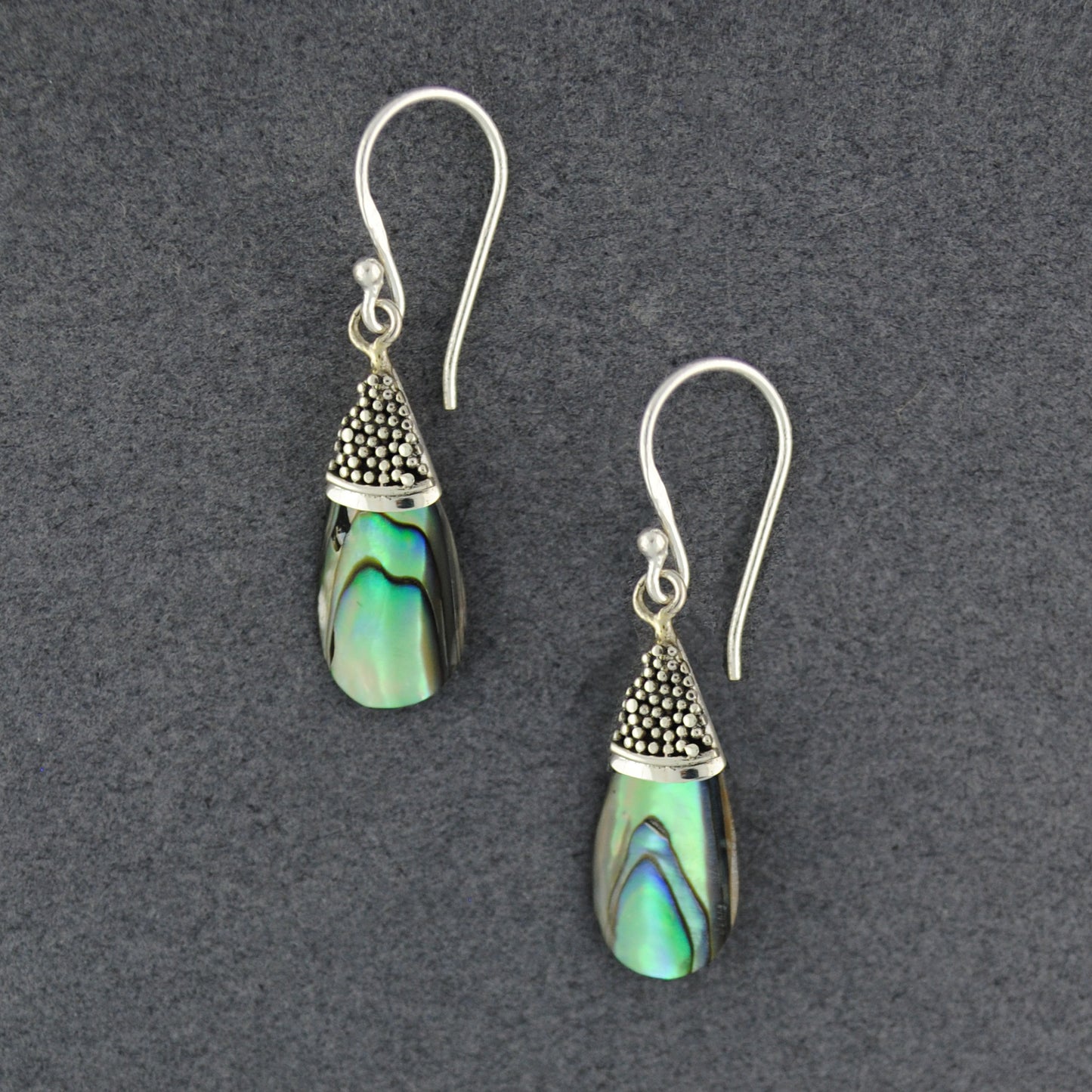 Abalone Mini Dots Small Teardrop Earrings