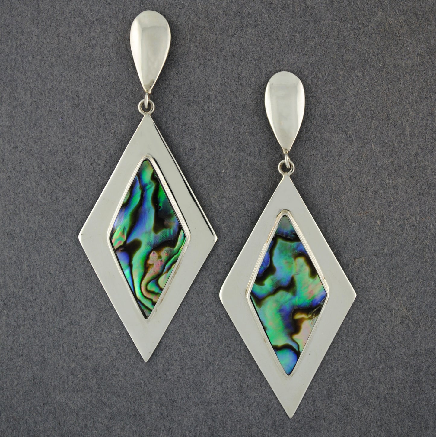 Abalone Diamond Shape on Post Earrings