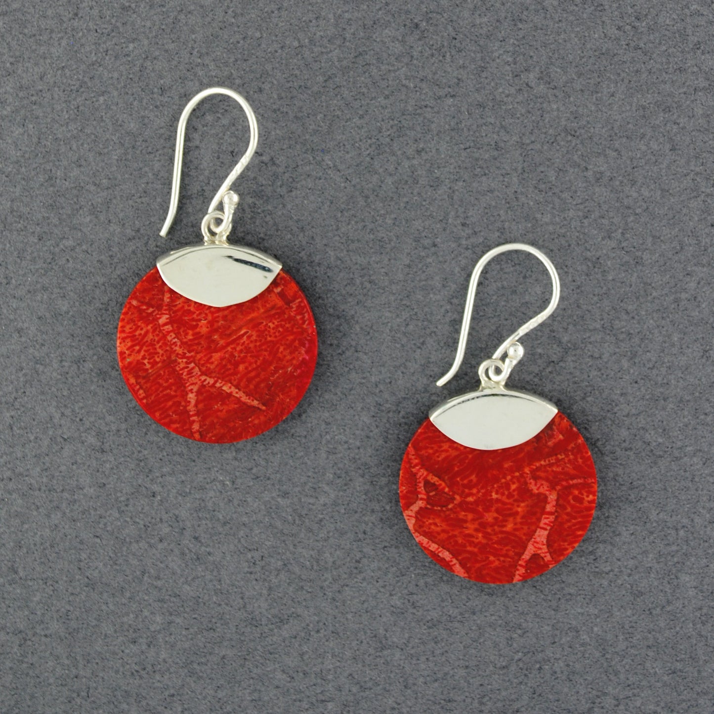 Coral Simple Circle Earrings