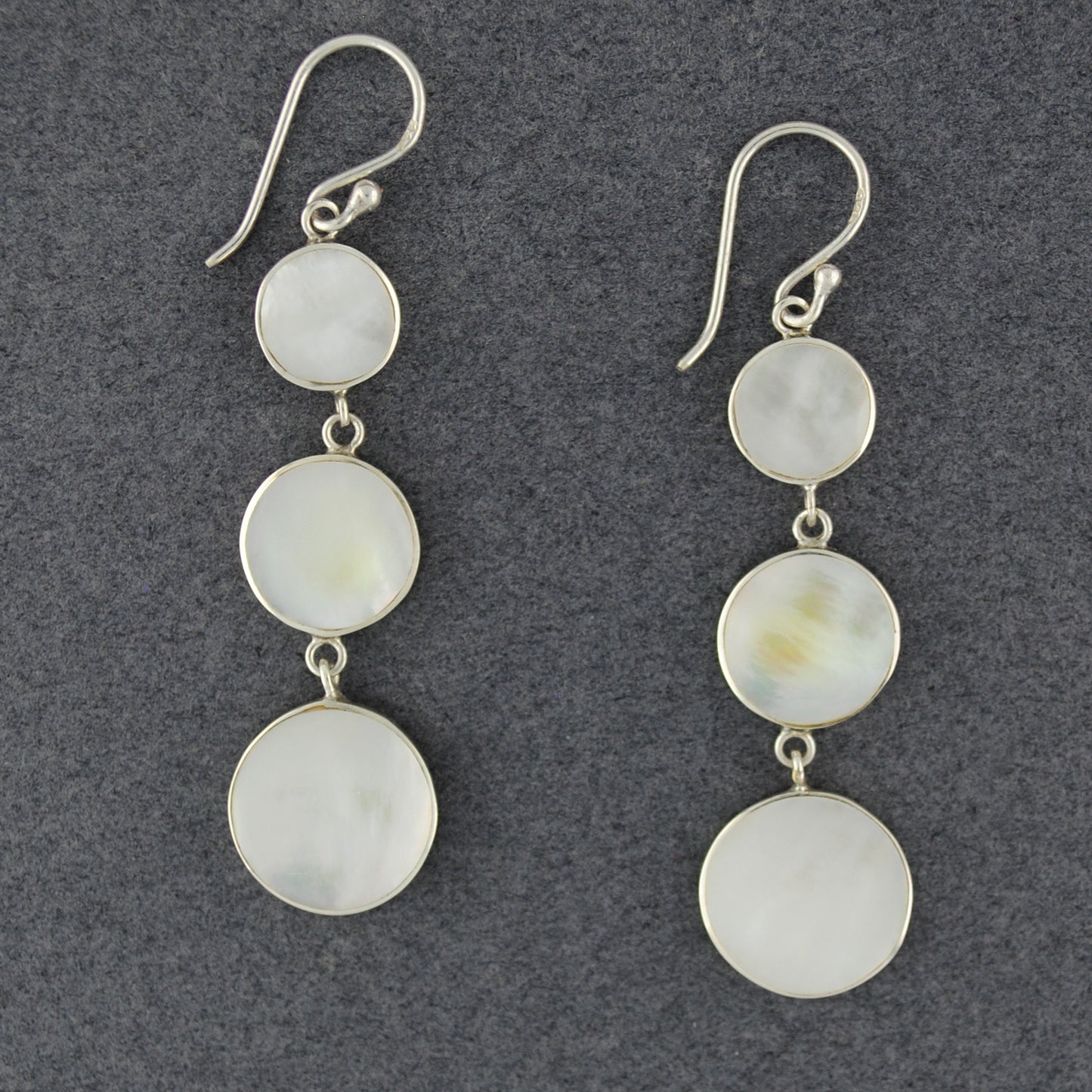 Mother of Pearl 3 Circles Earrings