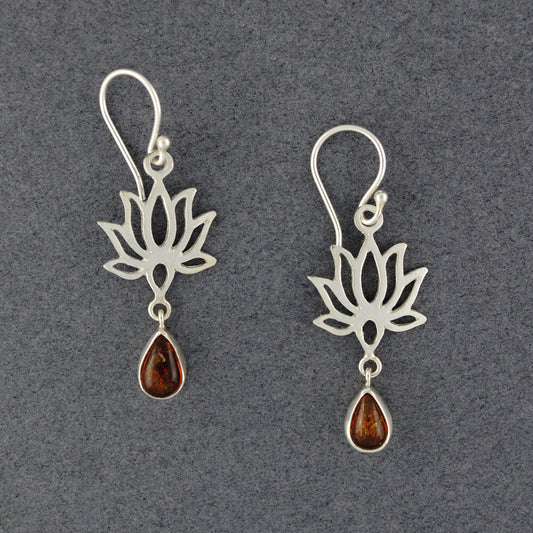 Tourmaline Lotus Earrings