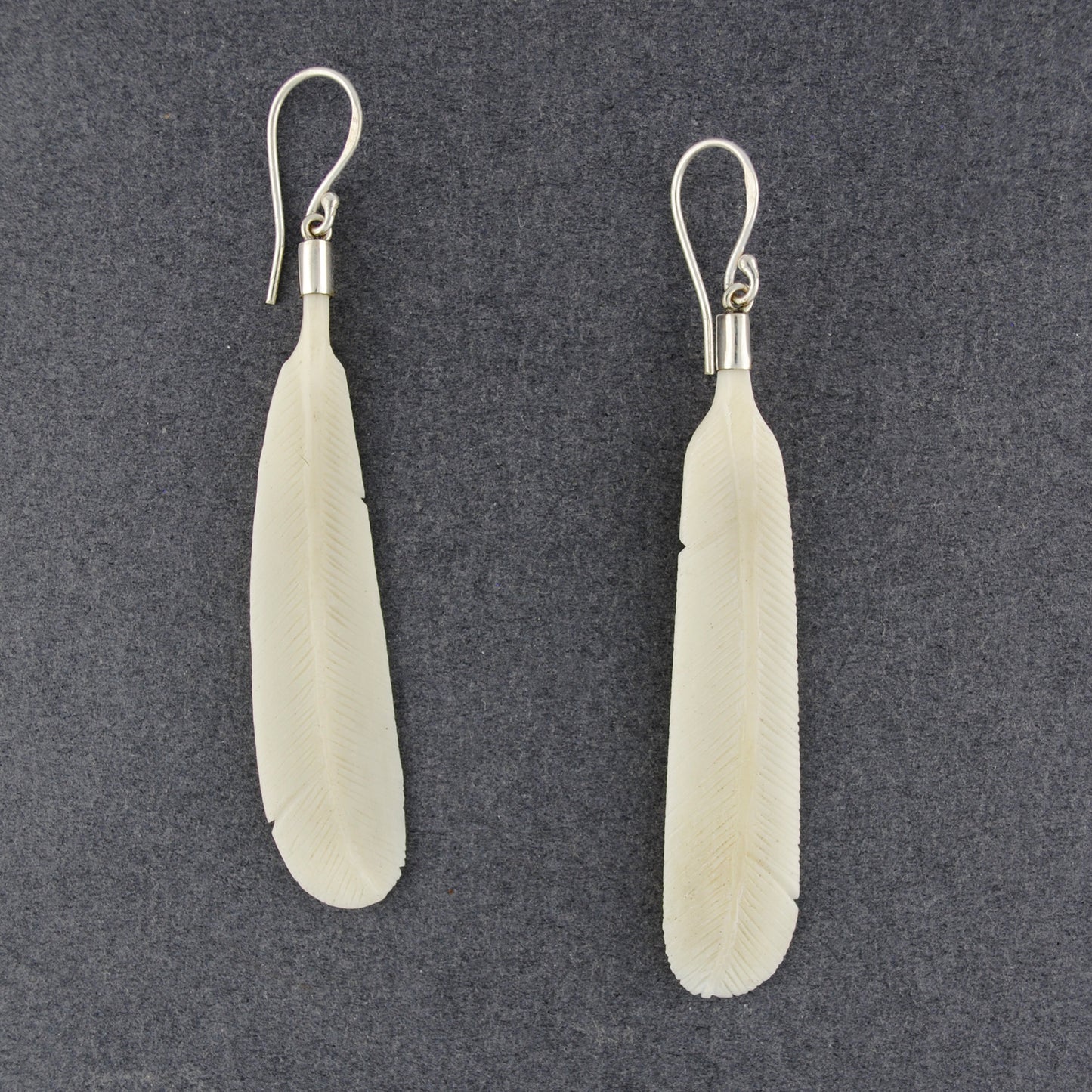 Carved Feather Earrings