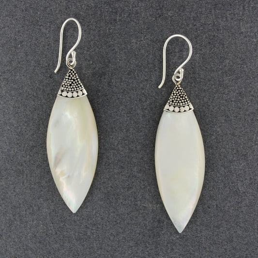 Mother of Pearl Long Pointed Drop Earrings