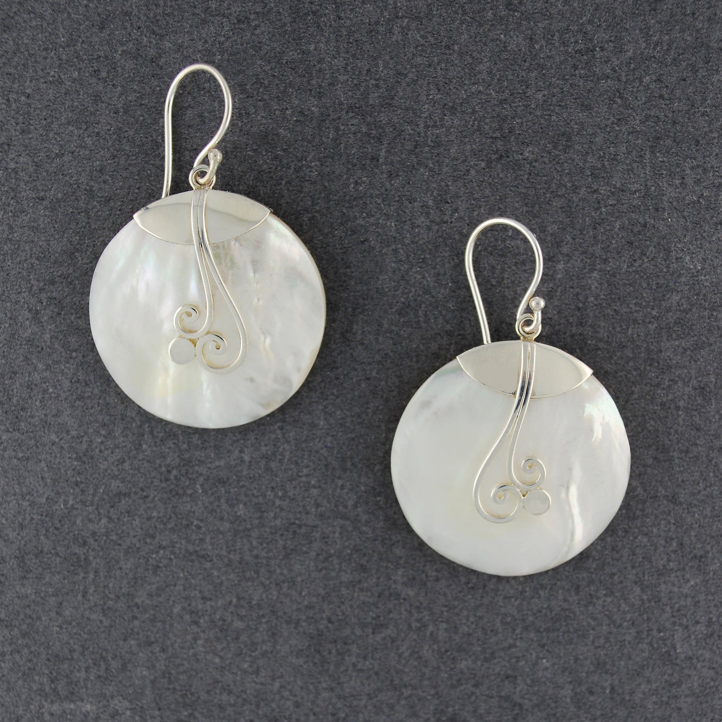 Mother of Pearl Swirls & Dot Earrings