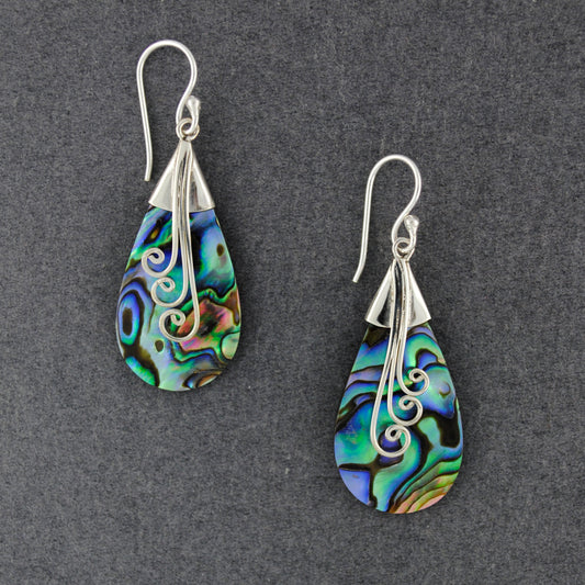 Abalone Triple Spiral Earrings