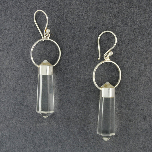 Crystal Quartz Circle Earrings