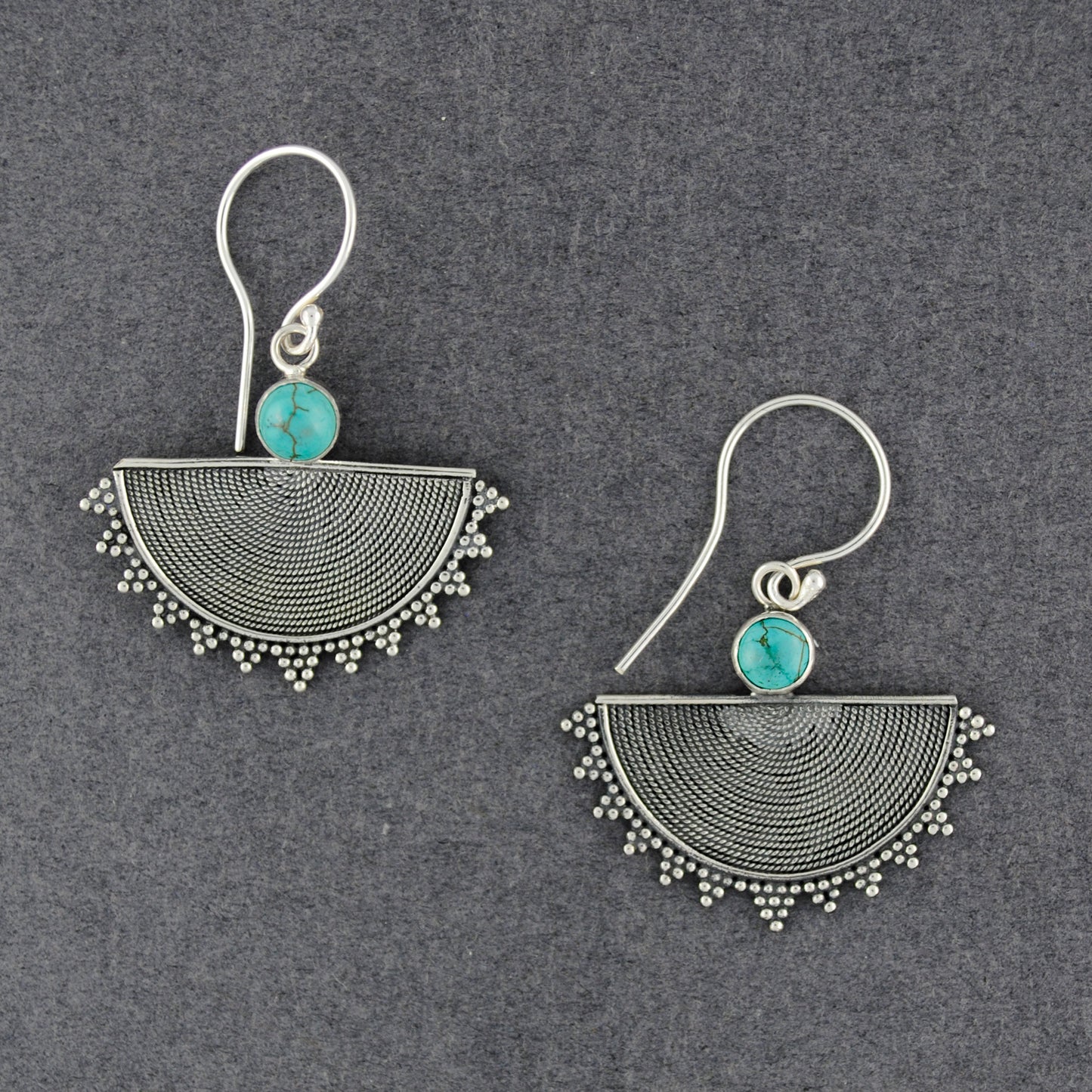 Turquoise Half Circle Earrings