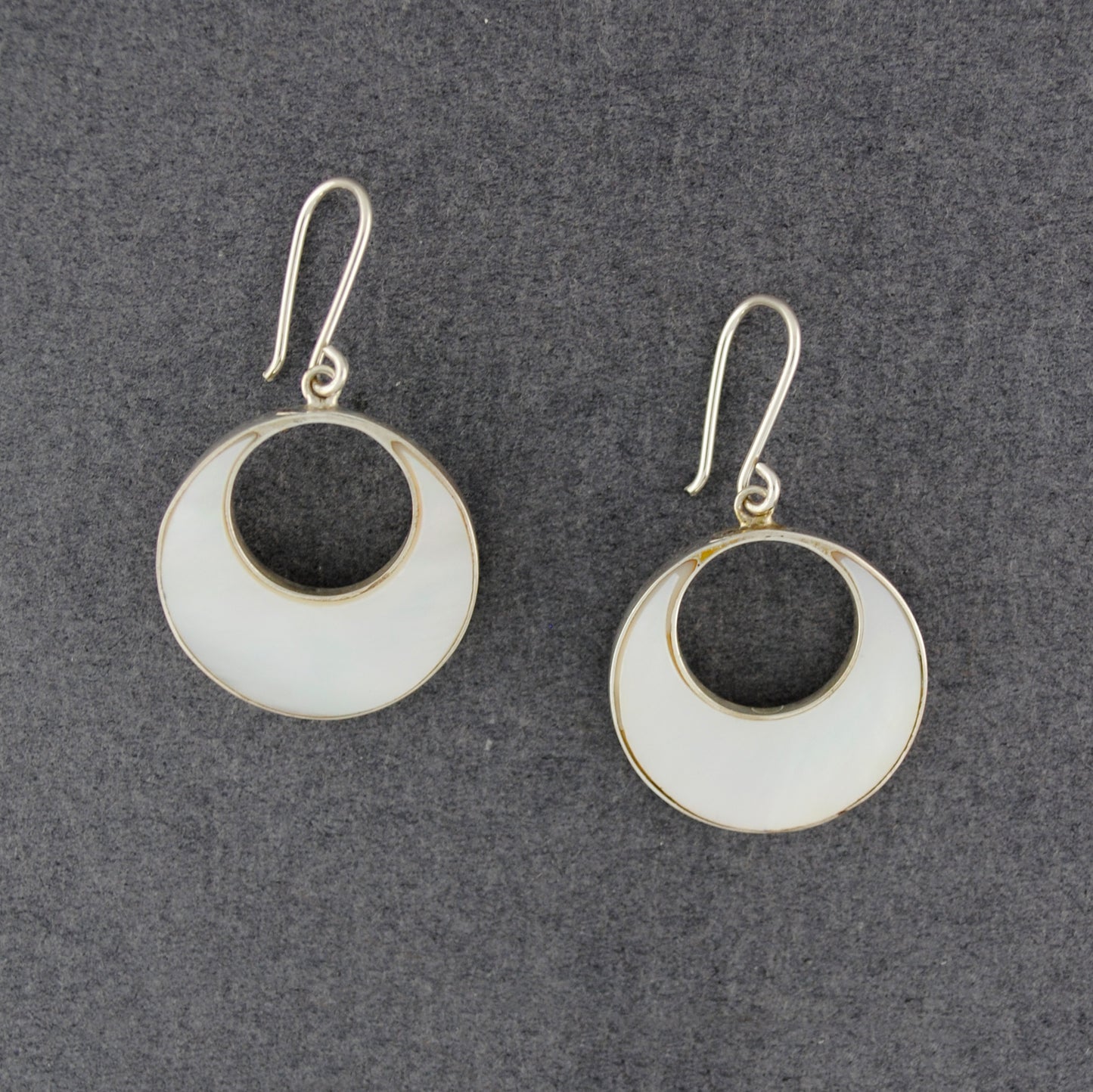 Mother of Pearl Small Cutout Circle Earrings