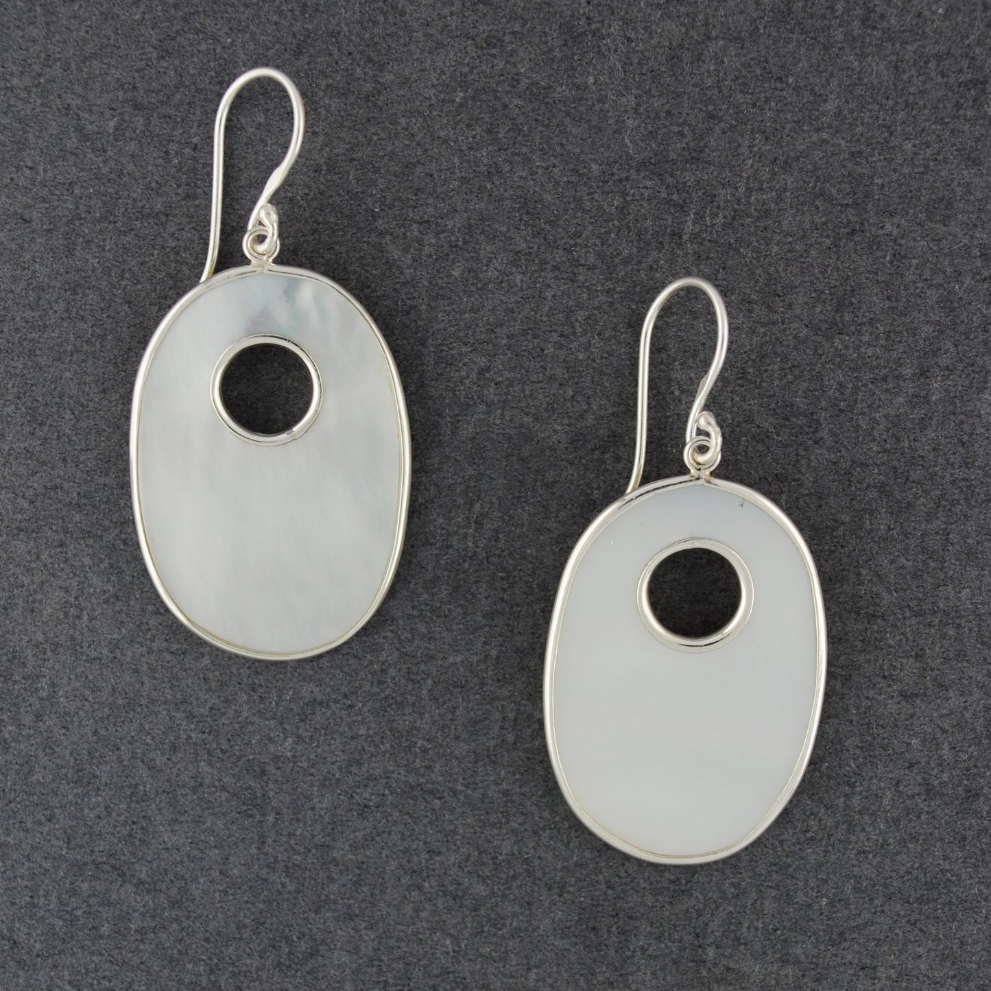 Mother of Pearl Cutout Oval Earrings